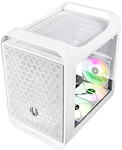 BitFenix Prodigy M 2022 mATX Gamer PC Case, 3 ARGB Fans Included, Tempered Glass, USB 3.2 Type-C, White