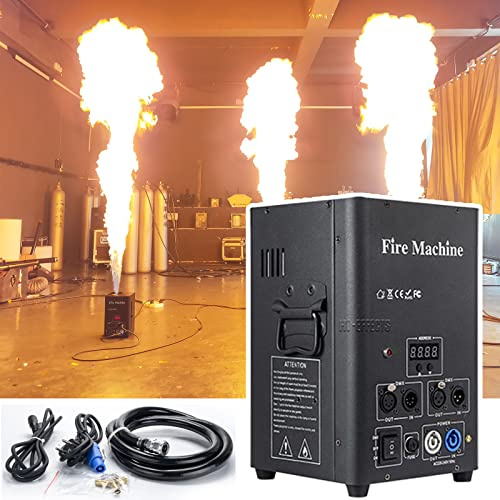 LMBXAIP Effet De ScèNe De Machine à Incendie DMX à Une TêTe, Projecteur De Flammes/DMX 512, Lance-Flammes De ScèNe, avec Canal De SéCurité/Jet De Flammes 4 M, pour ScèNe