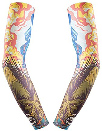 Summer Ice Silk Arm Sleeves, Asudaro 1 Par Tattoo Sleeves, Arm Sleeves, UV-skyddsärmar, Handskar, Arm Sleeves, för kvinnor, män, Carnival, Carnival, Party, Cykling