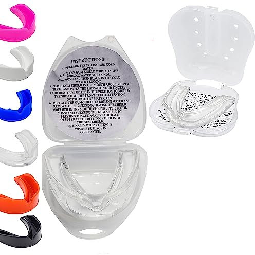 Mouthguard for Kids Sports Gum shield mouldable junior Mouth Guard Boxing Protection Slim Fit Case Rugby Martial Arts Judo Karate MMA Muay Thai Football Sport Kids Mouthguard 9-12 Hockey Age Gumshield