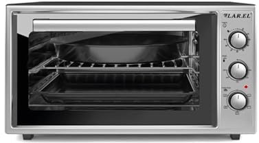 Forno Elettrico 45 Lt LAREL 1600 Watt Ventilato Grill Luce Timer In Dotazione 2 Teglie + 1 Griglia