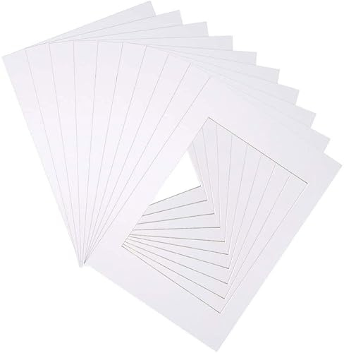 10 PCS Passepartout 15x20cm, Cornice di Cartone da Decorare per Foto Stampe d'Arte, Cata Portafoto di Cartones per Fotografie Immagini, Passe Partout Bianco per Cornici Poster (15 x 20.1 cm)