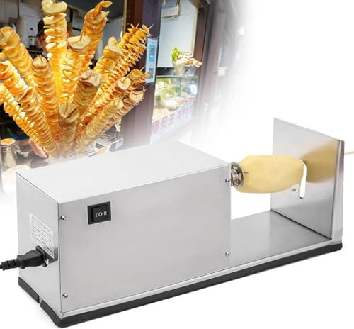 ZXSYYDS Cortadora de Patatas eléctrica,Máquina cortadora en Espiral eléctrica,Máquina de Torre de Patatas Fritas de Acero Inoxidable,Máquina de Torre de Patatas,Máquina cortadora de Verduras