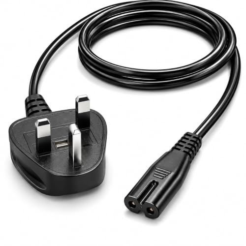 Fastronics® 2 Pin Mains Power Lead Fig Figure 8 Cable Compatible with PS4 PS5 Xbox Samsung Panasonic JVC Philips LG Sharp Sony TV Canon Pixma HP Brother Printer Asus Toshiba Laptop Charger UK (3M)