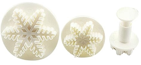 RORPOIR Set 3Tlg Schneeflocken-Ausstecher Schneeflocken-Fondant-Ausstecher Ausstechform Fudge schneidematte Schneeflockenfondant Schneeflockenschneider Feder einstellen