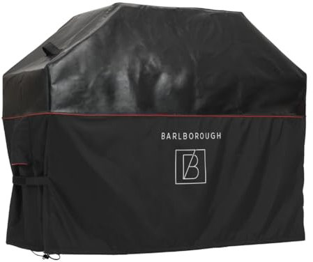 Barlborough Premium BBQ Cover | Heavy Duty Waterpoof Barbeque Gas Charcoal Grill Cover | Windproof, Ultra Stong Rip Proof Material| Fits Webber, Outback and more | 130L x 65D x 112H cm Medium