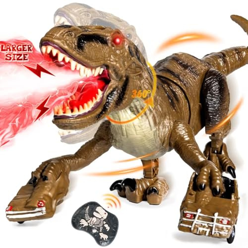 Lozadia Remote Control Dinosaur Toys for Kids, Large Robot Dinosaur Toys with 360° Swaying Head & Spray, Roaring, Realistic Walking T-Rex Dinosaur Toy for Boys Girls, Best Gifts for Kids 3-5 5-7 8-12+
