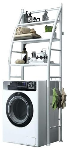 Generisch Waschmaschinen-Aufbewahrungsregal, Wäscheregal über der Toilette, 3-stufige Badezimmeraufbewahrung, platzsparender stehender Badezimmer-Organizer, B, 66 * 25 * 166CM