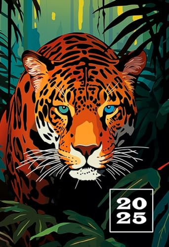 2025: A6 Taschenkalender | 1 Woche auf 2 Seiten Terminplaner | Buchkalender im Mini Format | Jahresplaner Kalenderbuch | Terminkalender Wochenkalender ... & Kompakt | Wochentaschenkalender Wilde Katze