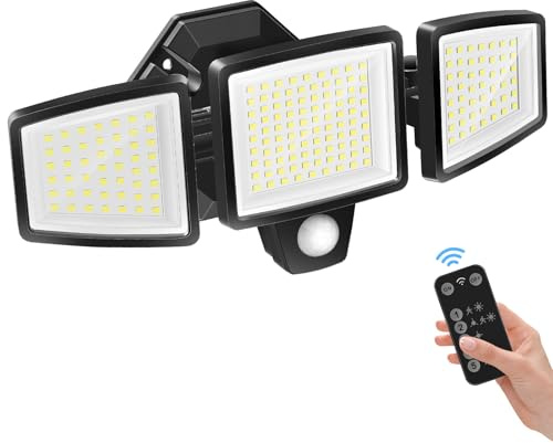 YTKIH LED Strahler mit Bewegungsmelder Außen 1800LM, 5000K Kaltweiß Superhell Aussenlampe mit 5 Leuchtmodi, Scheinwerfer mit Fernbedienung, IP65 Wasserdicht Fluter Flutlicht für Garage, Hof, Garten