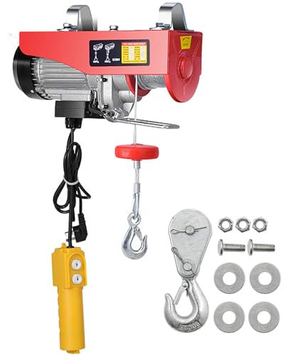 SNBGRYE Palan éLectrique, Petite Grue 300Kg-1000Kg, Hauteur De Levage 20M, avec éLingue Simple/Double, Double Dissipation Thermique, pour Le Levage dans Les Usines, EntrepôTs, Chantiers, Mines,300KG