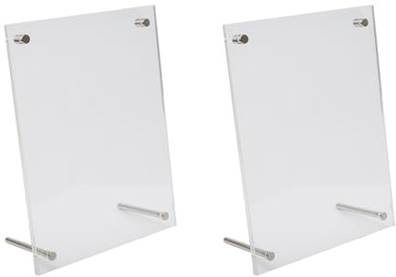 Bitray Acryl-Bilderrahmen, 12,7 x 17,8 cm, 2 Stück, Acrylrahmen für Fotografie, Display, transparenter Acrylrahmen für Wandmontage und Desktop