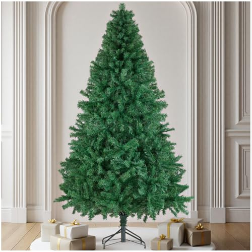 tectake® Albero di Natale Realistico, Albero di Natale Artificiale, Rami Flessibili, Facile Montaggio, Supporto Stabile in Acciaio, Addobbi Natalizi per Casa -Verde - 210 cm / 1106 Rami Folti
