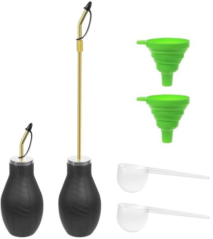 Hxhsgmeh Pulvérisateur de poudre de terre de diatomée, applicateur de poudre de jardin avec long pulvérisateur en laiton, pulvérisateur à bulbes