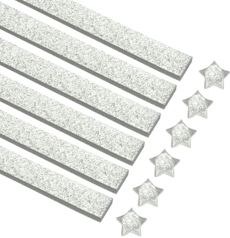 QUARKZMAN Origami-Papier Glitzer Sterne Papiere Beige Falt-Papier | 360 Blätter, 0,4 x 9,3 Zoll, für Anfänger Kunsthandwerk Projekte