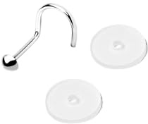 EZ Piercing Titan Nasenpiercing Stecker Anti Wildfleisch Disc SET gegen Wildfleisch Keloid am Nasenpiercing in 0,8mm oder 1,0mm Stärke 100% Nickelfrei (0,8 x 6 x 2mm)