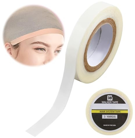 Cinta Adhesiva para Pelucas, 1 Rollo 0.8CM x 3 Yardas, Fuerte e Impermeable, Material TPU, Doble Cara para Extensiones de Cabello, Pegamento Profesional para Peluca Natural, Fijación Segura y Duradera