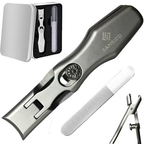 SAMSIDD Premium Nail Clippers Catcher for Men & Women Heavy Duty, Precision Cutting Tool for Fingernails & Toenails, Durable Stainless Steel, Ergonomic Design for Easy Use