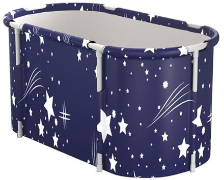 Eujgoov Vasca da Bagno Adulto Pieghevole Multifunzionale e Salvaspazio, Vasca Portatile in Metallo per Rilassamento Interno