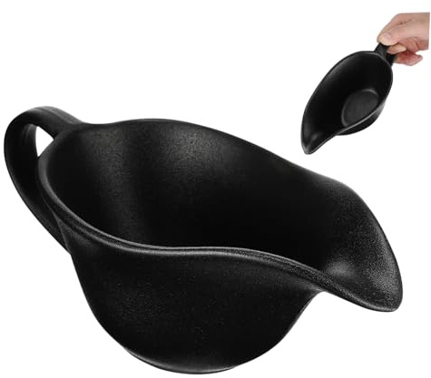 BESTOYARD Taza De Salsa Para Bistec De Porcelana Asa y Vertedor Para Salsas Cocina o Mesa