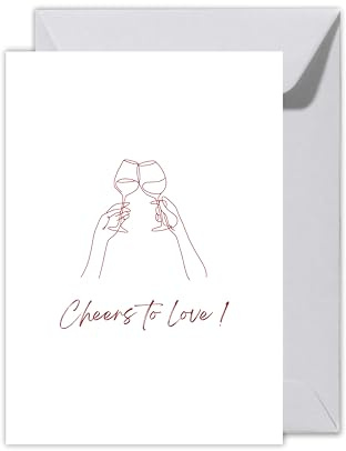 WBdesignz Hochzeit karte mit Umschlag - Geschenkkarte zur Hochzeitsfeier Cheers to Love Glückwunschkarte zur Trauung Brautpaar Liebe Verlobung Jahrestag Hochzeitskarte (XXL DIN A4)