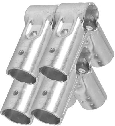 Ciieeo 4pcs Stainless Steel Pole Clamps Connectors for Chain Link Fence Sturdy DIY Accessories for Greenhouses Shelves and Dog Kennels