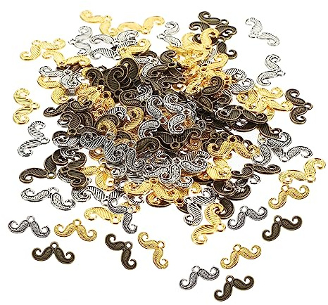 Homoyoyo 150 Stück Teiliges Mustache Anhänger Langlebiger Legierung Vintage Schmuckzubehör für DIY Halsketten Armbänder Ohrringe Leichtes Bastelmaterial für Individuellen Schmuck