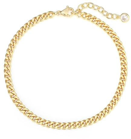 Jenosy Armband für Frauen 14K Vergoldet Zierliche Kette Einfacher Schmuck Niedlich Handgemacht Minimalistisch