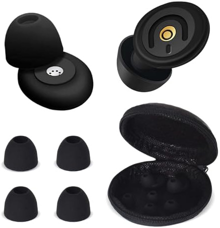 Tapones Oidos Ruido Dormir, Tapones Oidos Cancelacion de Ruido de Silicona 50dB, Tapon Reutilizables Ultra Suaves con 3 Almohadillas y Estuche, para Dormir, Concentrarse y Viajar, Negro