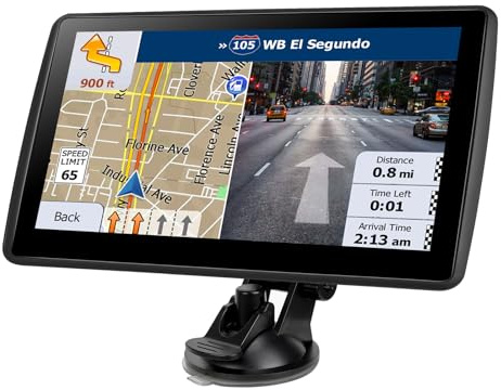 7'' GPS Navigator for Car Truck RV - 2026 North America Maps Free Lifetime Updates, Touch Screen Navigation System, Speed and Red Light Warning, Turn-by-Turn Voice Guidance