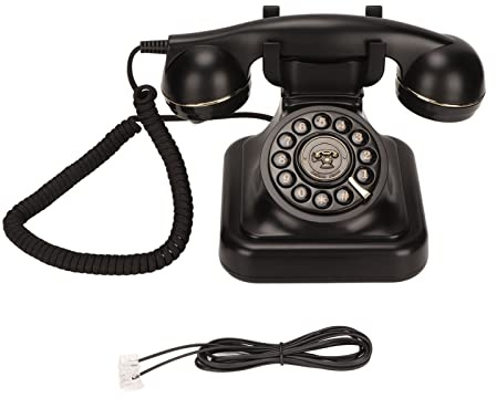 Aumotop Teléfono Fijo Retro con Micrófono HD Grande, Botones de Disco Texturizados, Diseño Retro Simple y Duro para Decoración del Hogar o la Oficina, Más Adecuado para Llamadas con