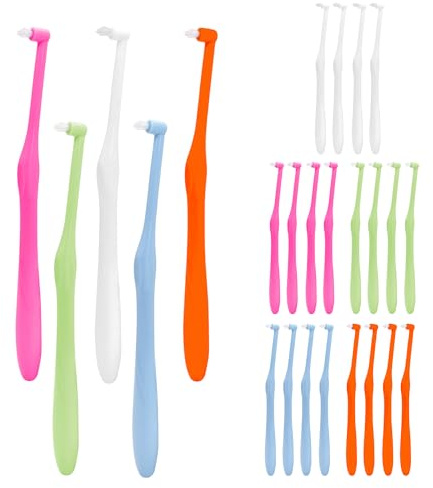 25 Stück Einbüschelzahnbürste, Weich Monobrush Zahnbürste | Zahnzwischenraumbürsten, Zahnbürste Zwischenräume für Kieferorthopädische Zahnspangen und Brücken Detail Reinigung