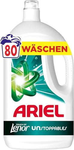 Ariel flytande tvättmedel, 80 tvättar, universal+ Touch of Lenor Unstoppables, djuprenhet för långvarig friskhet