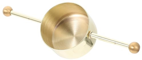 Hemobllo Stainless Steel Dual-Bead Ounce Jigger Measuring Cup with Gold Plating, Wine and Syrup Bar Measuring Device for Home Bar, Multi-Purpose Cocktail Liquid Measure