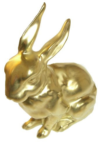 Reichenbach Hase sitzend poliergold