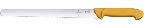 Victorinox Küchenmesser Swibo Schinkenmesser, Swissmade, Wellenschliff Flex, 35 cm Klingenlänge, orange