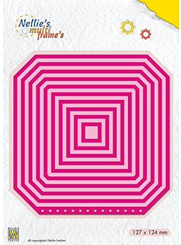 Nellie's Choice Fustella Quadrato Libretta, 20 Fustelle Multi Cornice, 12.7 x 12.4 cm, per Creare Biglietti, Natale, Scrapbooking, Fai da Te, DIY