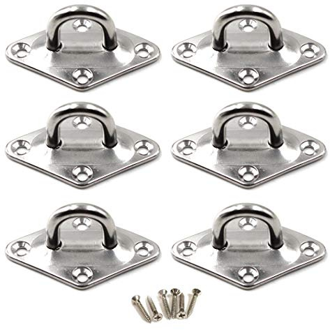 M6 Augplatte 304 Edelstahl Haken Wandmontage Haken Packung mit 6 (Schrauben enthalten)