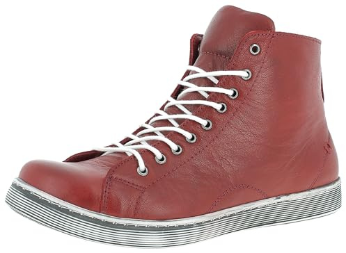 Andrea Conti Damen 0341500 Schnürboots Sneaker High mit Reißverschluss, Größe:39 EU, Farbe:Rot