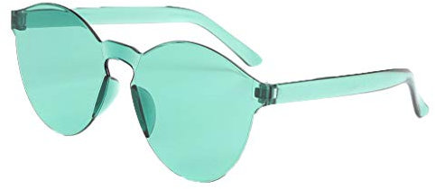 Lazzboy Randlose Transparente Brille Europa Und Amerika Candy Color Paar Sonnenbrillen Runde Hippie Sonnenbrille John 60's Stil Kreis Farbige Gläser(D)