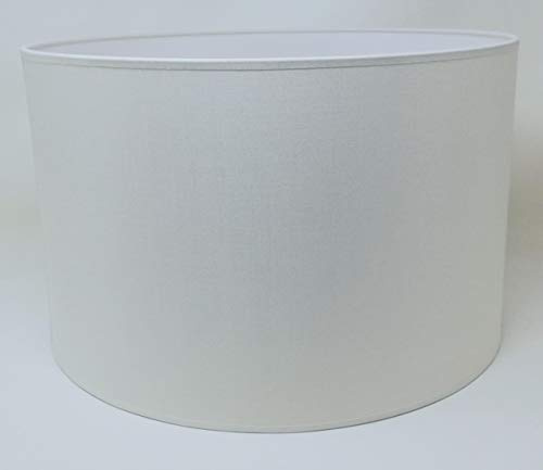 Pantalla Cilíndrica de Algodón, Hecha a Mano para Lámpara de Techo, Mesa y Pie - 30 cm Diámetro, 20 cm Altura, Color Marfil