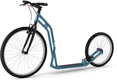 Yedoo Five Tretroller - bis 130 kg, Kickscooter mit Luftreifen 26/20 - Roller Scooter für Erwachsene, Dogscooter (blau)