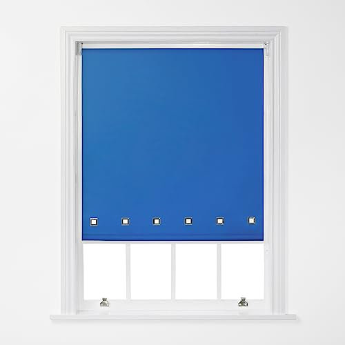 A.Unique Stylish Home Trimmable Square Eyelet Roller Window Blind in a Variety of Colours and Sizes - 2FT - Royal Blue - 60cm (W) x 170cm (L) | 23.6 (W) x 66.9 (L)
