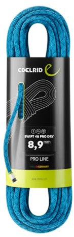 EDELRID Swift 48 Pro Dry 8,9 mm Einfachseil Blau/Schwarz/Grau 80 m