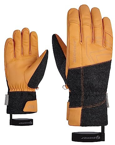 Ziener Herren GANGHOFER Ski-Handschuh/Wintersport | extra warm PFC frei Wolle, tan, 9,5