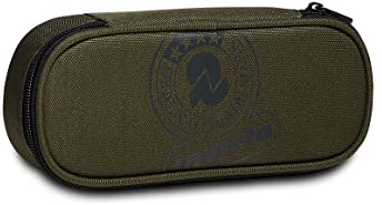 Invicta Federmäppchen, Mäppchen, Federtasche für Schreibwaren, Mädchen&Jungen, Schule und Gymnasium, Teenager, moosgrün, Round Plus Logo