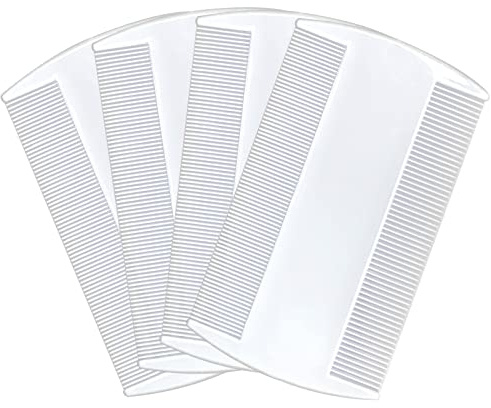 FTONOM5 4PCS Lice Comb for Lice Removal Head Lice Combs for Kids Durable Double Sided Nit Detection for Kids Adults and Pets Adults White
