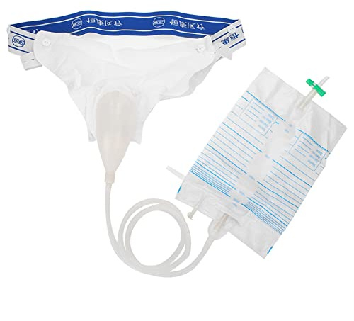 Urine Collector, Men Wearable Silicone Urine Catheter Bags Silicone Incontinence Bags with Elastic Waistband