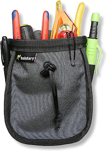 Holstery Joey Pouch PRO Clip-On Tool Belt Bag for Tools, Screws, and Nails - Great for an Electrician, HVAC Tech, Plumber, Carpenter, Contractor, Handy Man, and Any Tradesperson - Metal Clip, Yellow