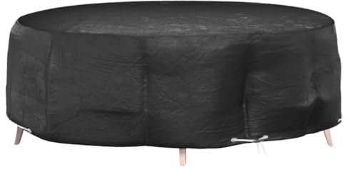 vidaXL Abdeckung für Lounge-Insel, Rund Abdeckplane Wasserdicht UV-beständig, Schutzhülle mit 10 Ösen, Garnitur Schutzhaube Abdeckplane für Gartenmöbel, Ø236x67cm